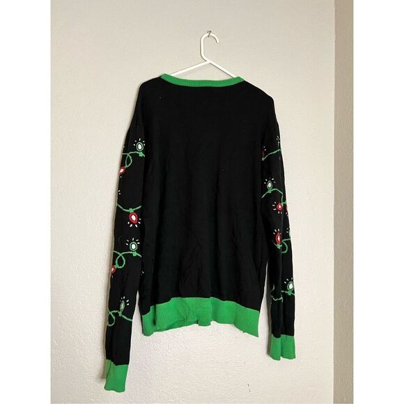 Ugly Christmas Sweater Adult XXL FRIENDS CENTRAL PERK Festive Fun Wreath Lights - Picture 3 of 3